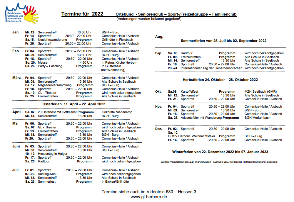 Kalender 2022
